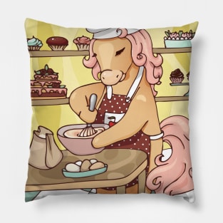 horse pastry chef Pillow