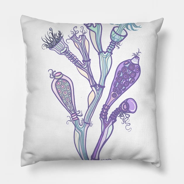 MORE STRANGE CREATURES Pillow by aroba