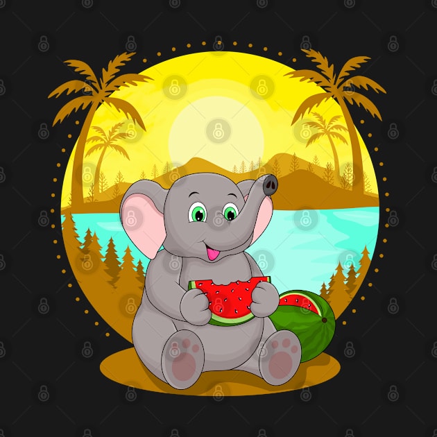 BEACH PLEASE, ELEPHANT by canzyartstudio