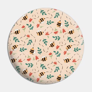 Bee Pattern - Autumn Colors Pin