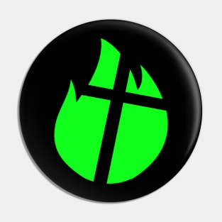 Fire Pit Fellowship (Neon Green) Pin