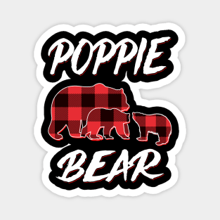 Poppie Bear Red Plaid Christmas Pajama Matching Family Gift Magnet