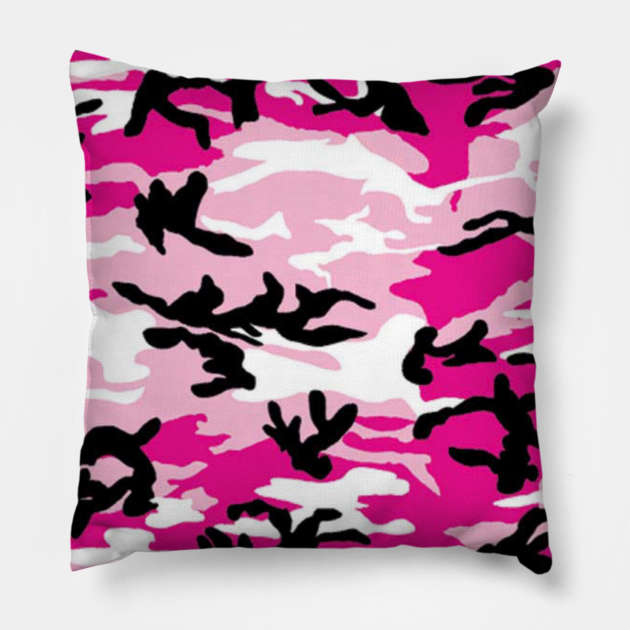 Pink camo Military Pillow by Flipodesigner