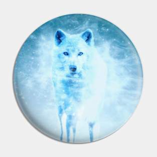 White Wolf Animal Wildlife Jungle Nature Freedom Forest Digital Painting Pin