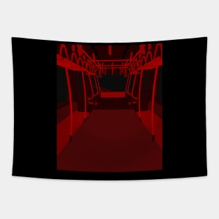 Empty Subway Train Tapestry