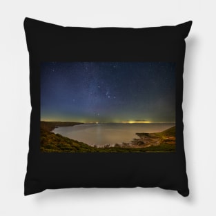 Fall Bay on Gower in Wales at Night Pillow