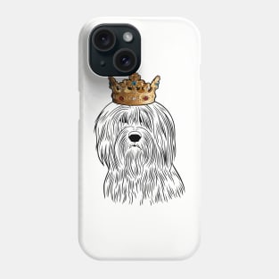 Polish Lowland Sheepdog Dog King Queen Wearing Crown Phone Case