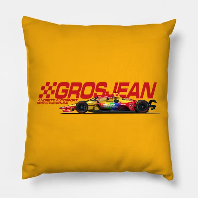 Romain Grosjean Indy 2022 (red) Pillow by Sway Bar Designs