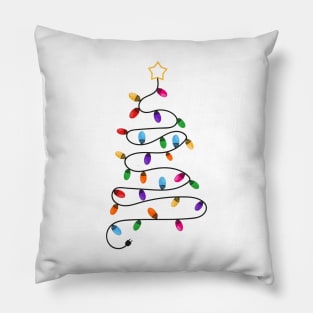 Made of colorful light bulb tree. Happy new year vector Pillow