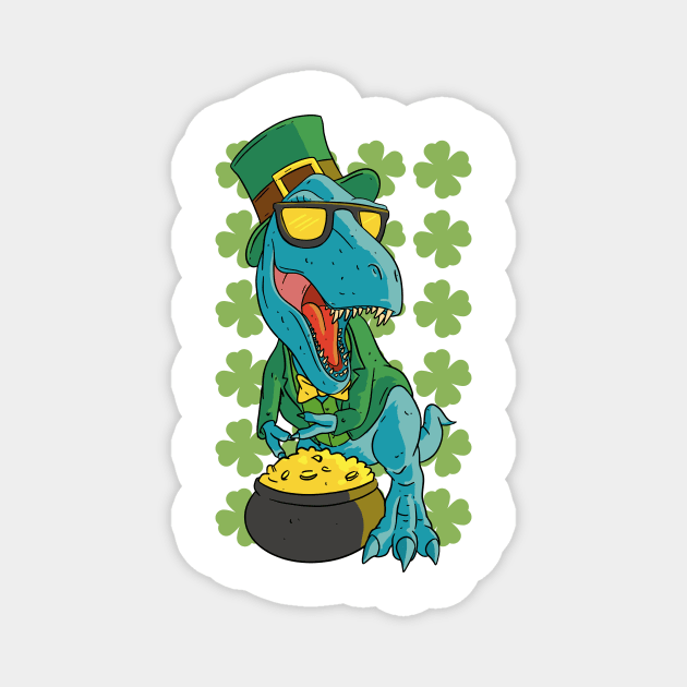St. Patrick's Day t-rex Magnet by AntiAntiFlorian