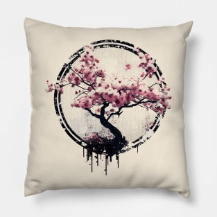 Vintage Japan cherry blossom tree Pillow