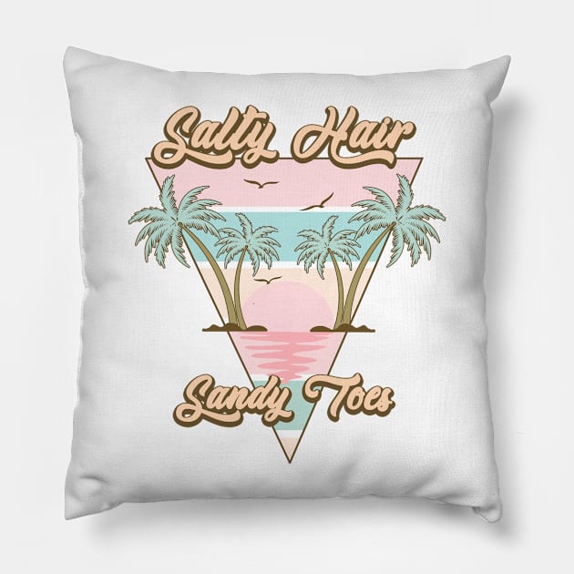 Salty Hair Sandy Toes Pillow by InkspireThreads