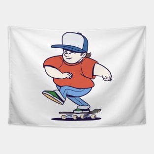 Funny Skater Cartoon Skateboarder Skateboard Tapestry