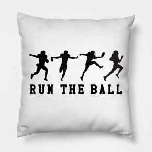 Run The Ball USA Football Pillow