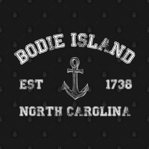 Bodie Island, North Carolina Vintage Nautical Anchor Retro by Contentarama