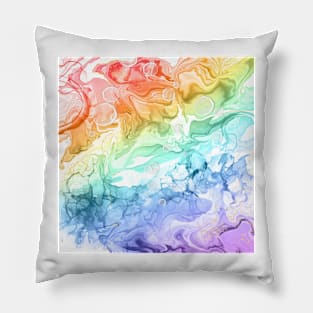 Rainbow Alcohol Ink swirl Pillow