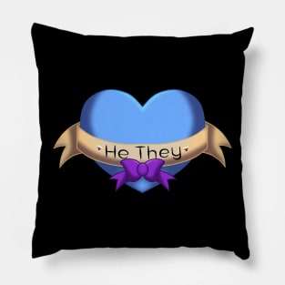 He they pronoun heart Pillow