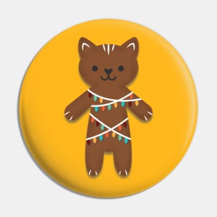 Gingerbread Candy String Lights Cat Pin