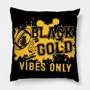 Black Gold Game Day For High School Football Group Fans Pillow