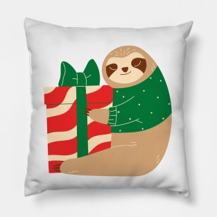 Christmas Otters Hug Present Pillow