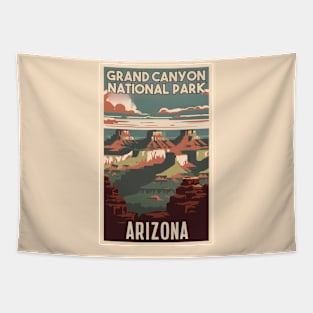 A Vintage Travel Art of the Grand Canyon National Park - Arizona - US Tapestry