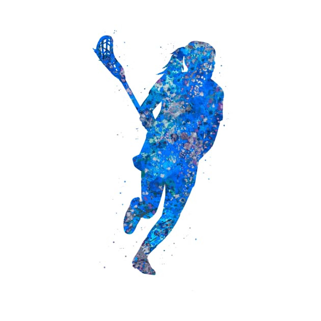 Lacrosse player blue art by Yahya Art