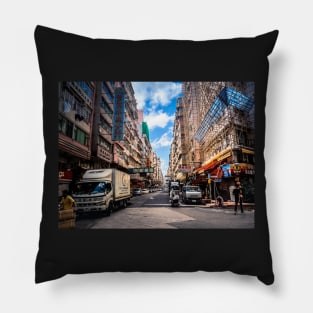 Hong Kong Street Scene Pillow