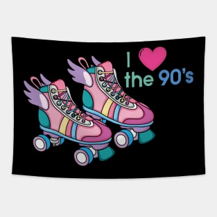 Funny Skating 70s 80s 90s Roller Skates Retro Vintage Party Tapestry