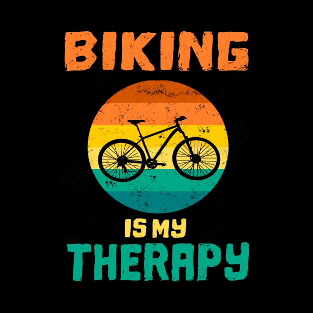 Biking is my therapy bike retro vintage gift by Lomitasu