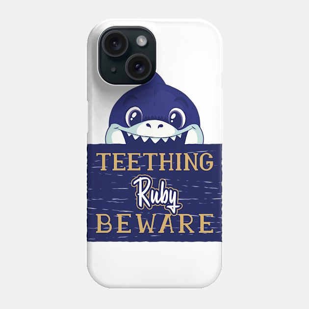 Ruby - Funny Kids Shark - Personalized Gift Idea - Bambini Phone Case by Bambini