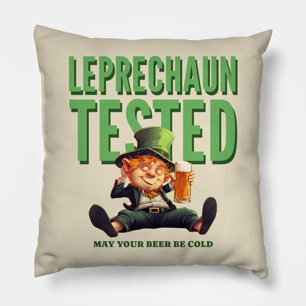 Drunk Leprechaun St Paddys Day Pillow by Tip Top Tee's