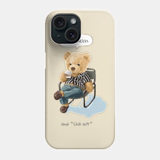 The bear design "Just Relax" Phone Case