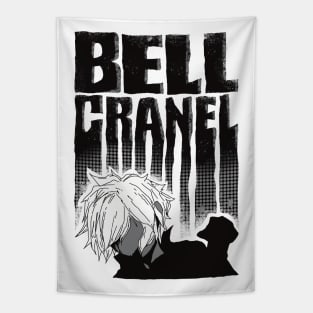 Bell Cranel Minimalist with Cool Black Typography from Danmachi Anime Tapestry