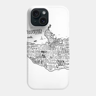 Vancouver Canada Illustrated Map Phone Case