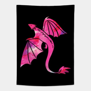 Cute pink dragon illustration Tapestry