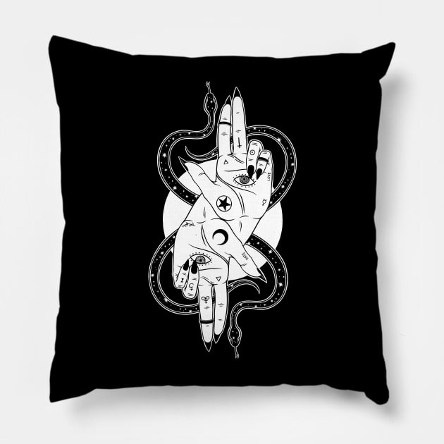 As Above So Below. Devil's hands Pillow by OccultOmaStore