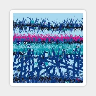 Blue Blades Horizon - Abstract Art Magnet