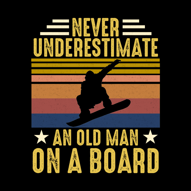 Vintage Never Underestimate An Old Man On A Board by artbyhintze