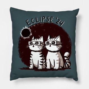 Solar Eclipse Cats Pillow