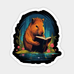 Capybara Reads Book Magnet