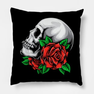 Rose Skull Pillow