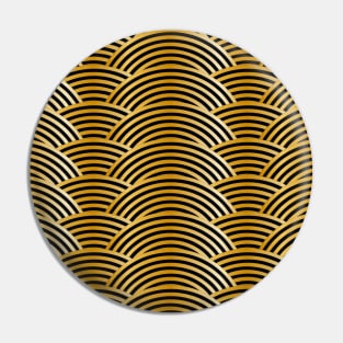 Gold Tiger Waves - Black Yellow Brown Abstract Pin