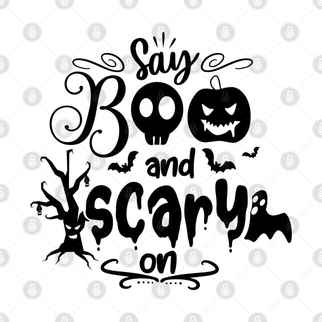 halloween design say boo and scary on text art by MadeBYAhsan