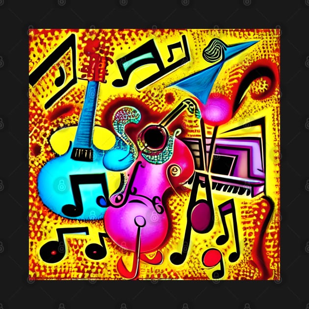 Abstract Artistic Representation Of A Funky Musical Groove by Musical Art By Andrew