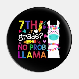 Quarantine Llama 7th Grade 2020 School Social Distance Shirt Funny Back To School Gifts Pin