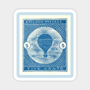 Delft Blue Ephemera Hot Air Balloon Stamp Magnet