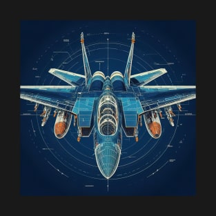 F14 Tomcat Fighter Jet Blueprint Engineering T-Shirt