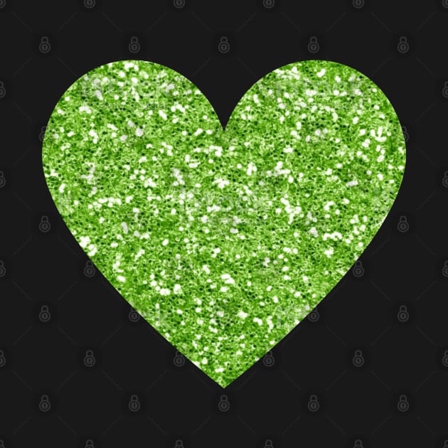 Green Faux Glitter Heart by Felicity-K