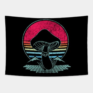 Retro Vaporwave Aesthetic Mushroom Hunter Gift Tapestry