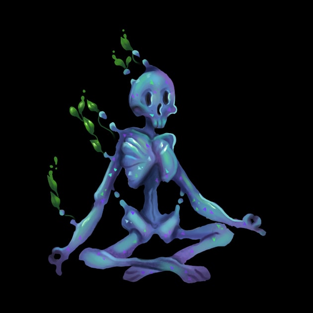 The meditating skeleton by molliva design